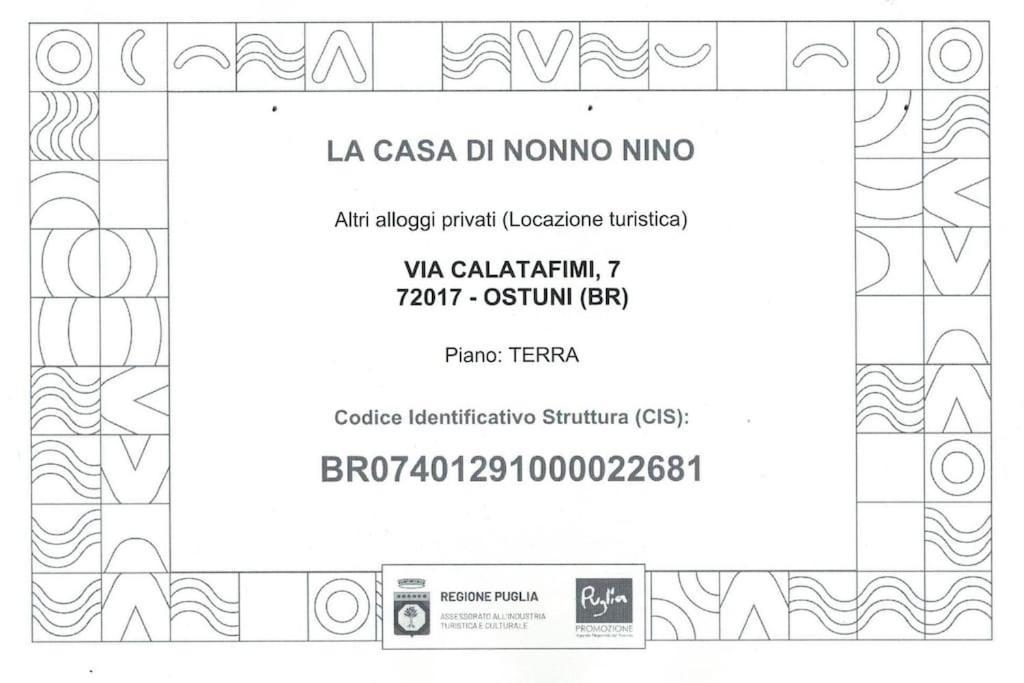 La Casa Di Nonno Nino Ostuni Exterior foto